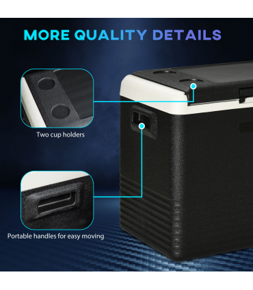 50L Car Refrigerator 12V Portable Freezer for Camping, Driving Outsunny