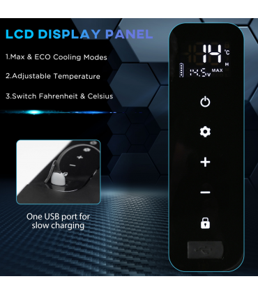 12V Portable Car Refrigerator w/ Inner LED Light Indoor Outdoor, 25L Outsunny