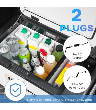 12V Portable Car Refrigerator w/ Inner LED Light Indoor Outdoor, 25L Outsunny