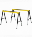 Set of 2 Folding Saw Horses Steel Frame  Anti-Slip Platform Handle DIY Durhand