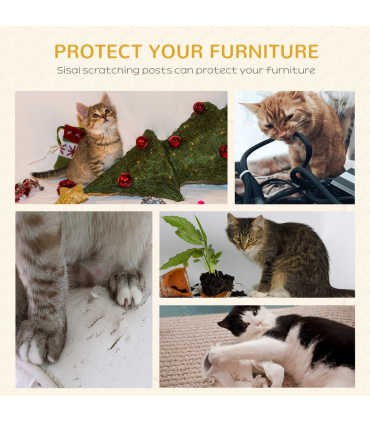 Cat Multi-Activity Tree Tower w/ Perch House Scratching Post Play Ball Pawhut