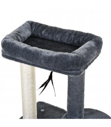 Cat Multi-Activity Tree Tower w/ Perch House Scratching Post Play Ball Pawhut