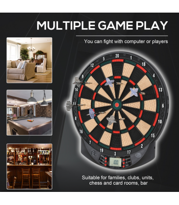 Electronic Dartboard 26 Games,185 Variations with 6 Darts Ready-to-Play
