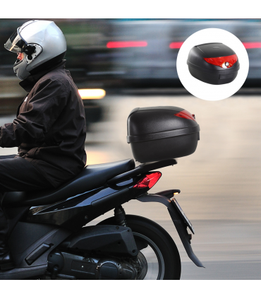 Motorcycle Trunk Tail Box Luggage Case Black PPI 40L x 38W x 28H (cm) 24L