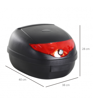 Motorcycle Trunk Tail Box Luggage Case Black PPI 40L x 38W x 28H (cm) 24L