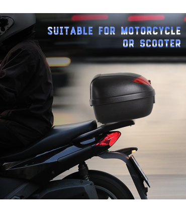 Motorcycle Trunk Tail Box Luggage Case Black PPI 40L x 38W x 28H (cm) 24L