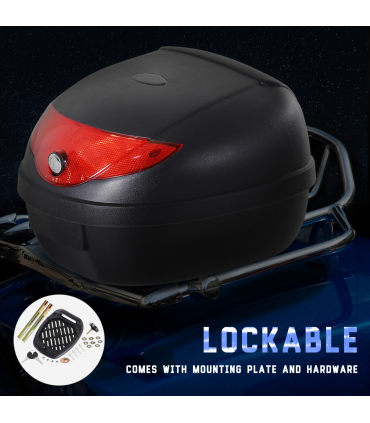 Motorcycle Trunk Tail Box Luggage Case Black PPI 40L x 38W x 28H (cm) 24L