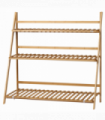 Bamboo Natural wood finish 98cmx37cmx96.5cm 3-Tier Folding Plant Stand