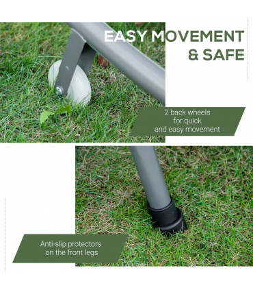 Double Hammock Sun Lounger Bed Canopy Shelter Wheels 2 Pillows Cream White