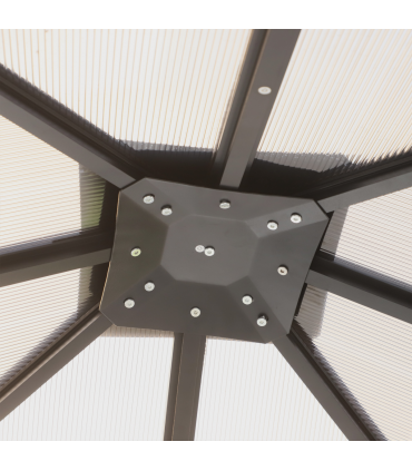 Gazebo Canopy 3x3(m) Polycarbonate Hardtop Aluminium Frame Grey 2.65H x 3L x 3Wm