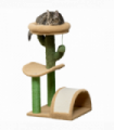 72cm Cat Tree w/ Bed, Toy Ball, Sisal Post, Curved Pad - Beige & Green