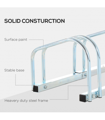 4 Bike Parking Rack Locking Storage Stand Holder Floor Wall Mount  HOMCOM
