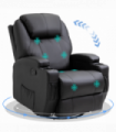 Faux Leather Electric 8-Point Vibration Massage Recliner Sofa Chair with Remote