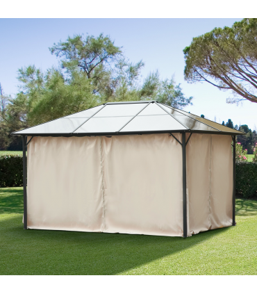 Gazebo Replacement Sidewalls Privacy Panel 4 Pack Polyester Beige 352L x 205H cm