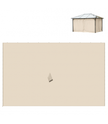 Gazebo Replacement Sidewalls Privacy Panel 4 Pack Polyester Beige 352L x 205H cm