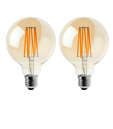 2Pack E27 LED Edison Dimmable Vintage Amber Glass Warm white 2700K Light Bulbs