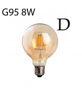G95 E27 8W Edison Style LED filamen Globe shape  Retro Vintage Amber  bulb