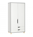 Wardrobe with Drawers, Shelves, Hanging Rail, Bedroom Clothes Organizer, White