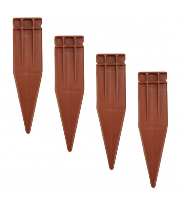 Plastic Garden Edging Grey 18cm x 43.5cm Set of 4 Wood/Brick Effect Panels