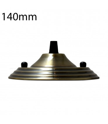 140mm Single Outlet Drop Metal Front Fitting Ceiling Rose~1452