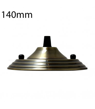 140mm Single Outlet Drop Metal Front Fitting Ceiling Rose~1452