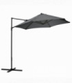 2.5M Garden Cantilever Parasol W/ 360 Rotation and Cross Base, Dark Grey