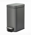Steel Grey 5L Step Trash Can with Quiet-Closed Lid, Silent and Gentle Open