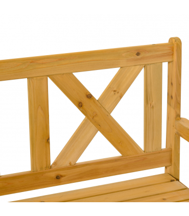 2-Seater Garden Storage Bench for Patio Wood Porch Decor Outdoor Seating