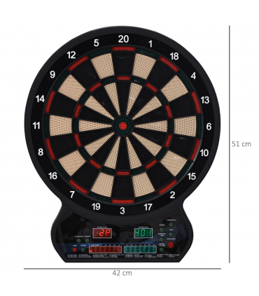 Electronic Dartboard LED Digital Score 27 Games with 12 Soft Darts Ready-to-Play
