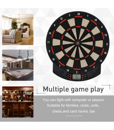 Electronic Dartboard LED Digital Score 27 Games with 12 Soft Darts Ready-to-Play