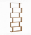 Shelf Storage Unit 6-Tier Wooden Modern S-Shaped Oak Colour 80L x 23W x 192Hcm