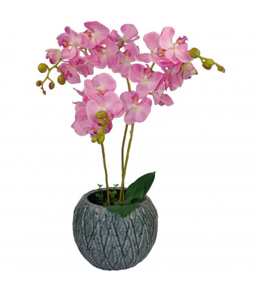 60cm Artificial Luxury Orchid -Triple Stem - Pink Realistic Plant