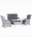 4 PCS Patio PE Rattan Sofa Set All Hnad Wicker Woven Garden Outdoor Furniture