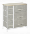 Cabinet Organizer 7 Linen Drawers White, Oak, Light Grey 63.5cmx30cmx71cm