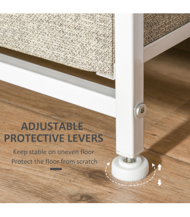 Cabinet Organizer 7 Linen Drawers White, Oak, Light Grey 63.5cmx30cmx71cm