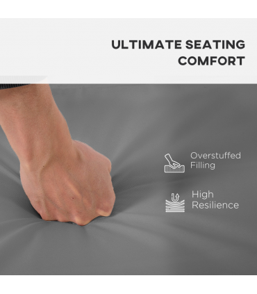 3 Piece Outdoor Cushion Pad Set for Garden Furniture Cushions, Dark Grey