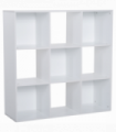 9 Cube Storage Cabinet Bookcase Bookshelf White 91.5L x 29.5W x 91.5H cm