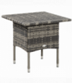 PE Rattan Outdoor Coffee Table, Rattan Side Table for Patio, Garden, Mixed Grey