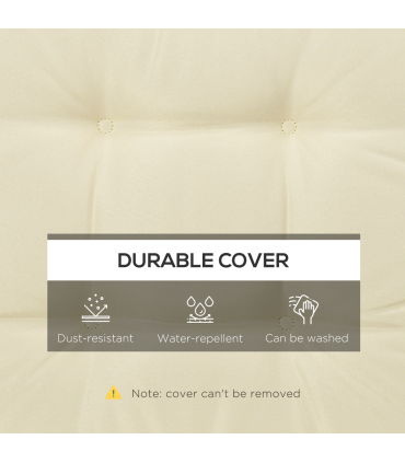 40 x 40cm Garden Seat Cushion with Ties Replacement Dining Chair Seat Pad, Cream