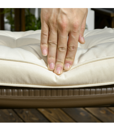 40 x 40cm Garden Seat Cushion with Ties Replacement Dining Chair Seat Pad, Cream