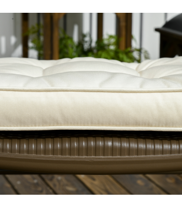 40 x 40cm Garden Seat Cushion with Ties Replacement Dining Chair Seat Pad, Cream