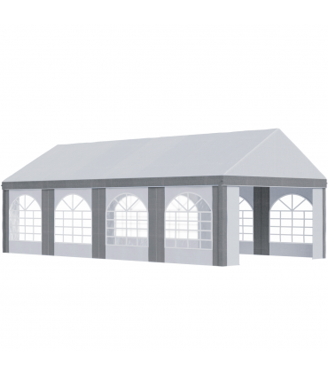 8 x 4m Party Tent, Marquee Gazebo with Sides, Eight Windows and Double Doors