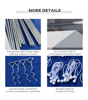 8 x 4m Party Tent, Marquee Gazebo with Sides, Eight Windows and Double Doors