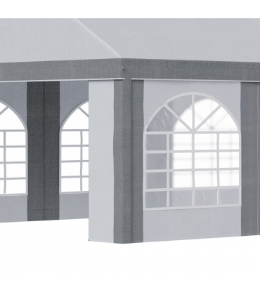 8 x 4m Party Tent, Marquee Gazebo with Sides, Eight Windows and Double Doors