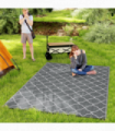 Reversible Outdoor Rug W/ Carry Bag for RV Camping Beach, 182 x 274 cm, Grey