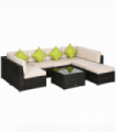 Outsunny 8 Pieces Patio Rattan Sofa Set Garden Furniture Set for Outdoor Brown