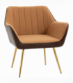 Velvet Armchair Light Brown 20", 24", 28" Comfortable Padded Seat Tall Back