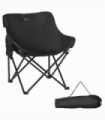 Outsunny Folding Camping Chair with Carrying Bag and Storage Pocket, Black