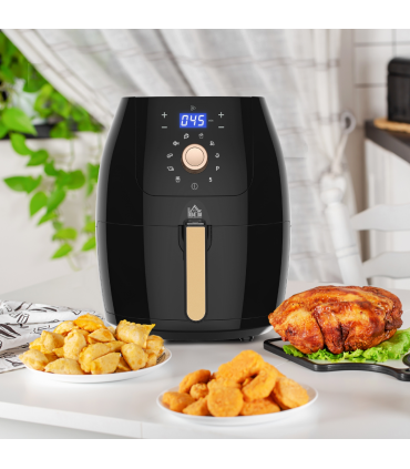 Air Fryer Digital Display Adjustable Temperature Black 37H x 41L x 33Wcm