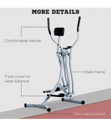 Air Walker Glider Cross Trainer Fitness Machine with LCD for Home Gym HOMCOM